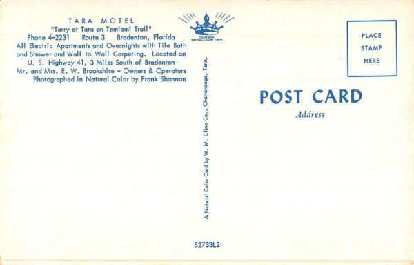 Bradenton Florida multi-view Tara Motel vintage pc CC425 - Image 2