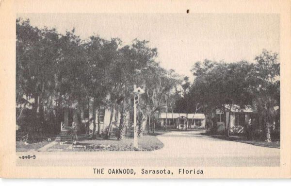 Sarasota Florida birds-eye view The Oakwood vintage pc CC438