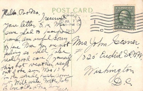 Columbia South Carolina Main Street Birds Eye View Capitol Postcard AA1250 - Image 2