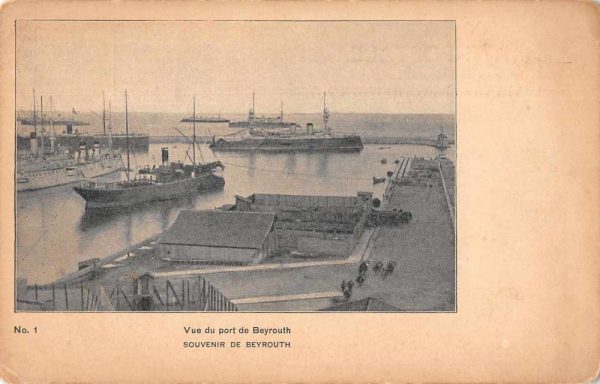 Beyrouth Lebanon Harbor View Ships Vintage Postcard AA1347