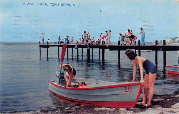 Toms River New Jersey Island Beach Boating Vintage Postcard AA1348