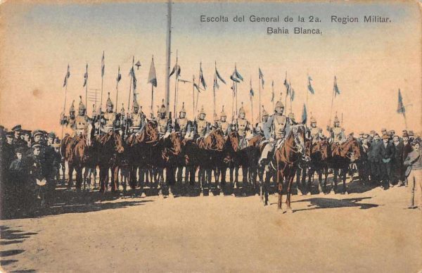 Bahia Blanca Argentina Military Calvary Vintage Postcard AA1383