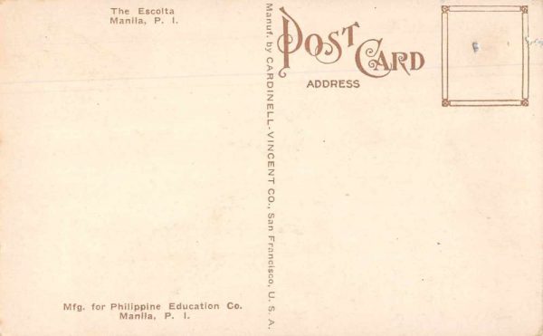 Manila Philippines Escolta Street Scene Trolley Ostrich Cart Postcard AA1468 - Image 2