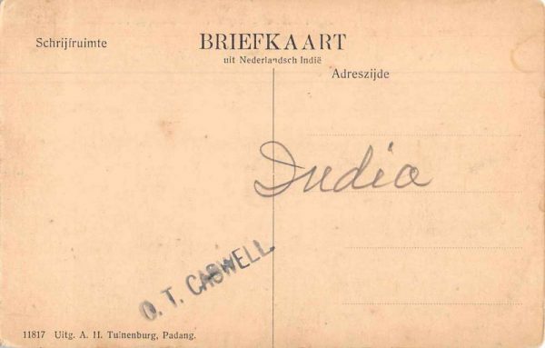 Padang Indonesia Ned Ind Escompto Maatchappy Bank Vintage Postcard AA1478 - Image 2