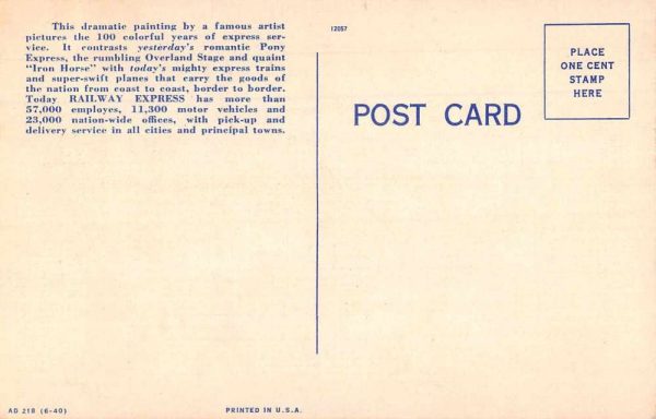 Railway Express Transportation Package Delivery Advertising Postcard AA1630 - Image 2