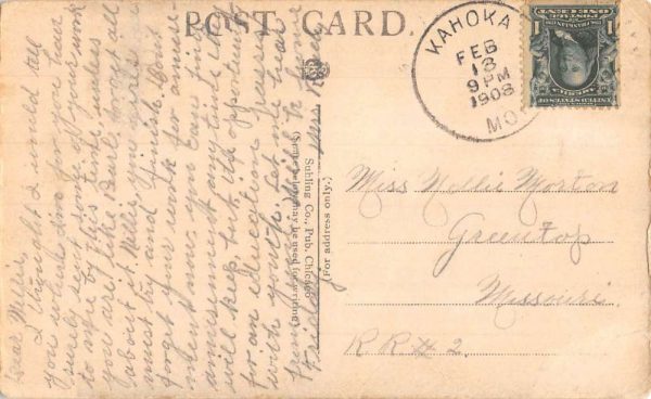Kahoka Missouri passengers at Keokuk & Western Train Depot antique pc BB1005 - Image 2