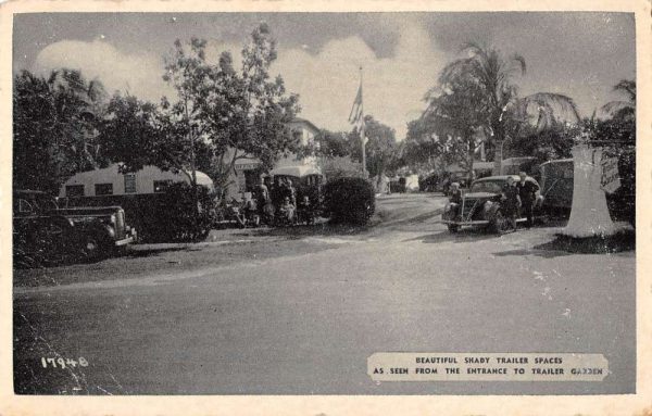 West Palm Beach Florida birds eye view Trailer Garden antique pc BB1027