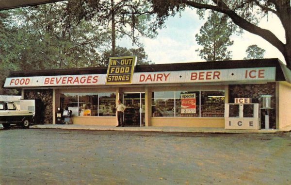 Lake City Florida in & Out Camper Park & Food Store vintage pc CC687