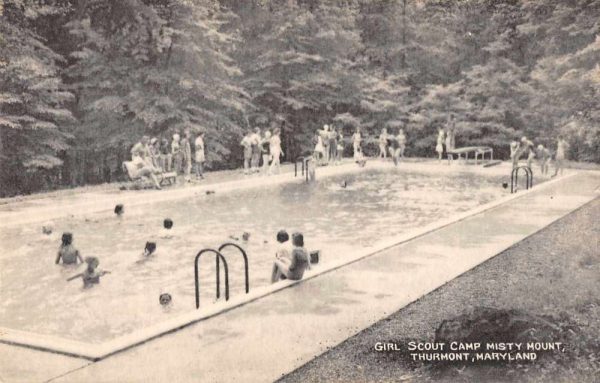 Thurmont Maryland Girl Scout Camp Misty Mount Swimming Pool Postcard AA1699