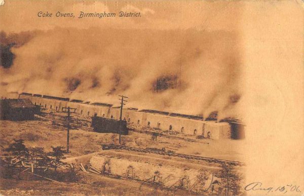 Brimingham District Alabama Coke Ovens Birds Eye View Vintage Postcard AA1761