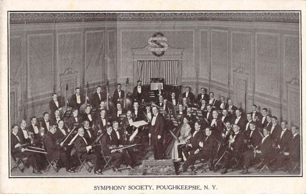 Poughkeepsie New York overhead view Symphony Society antique pc BB1056
