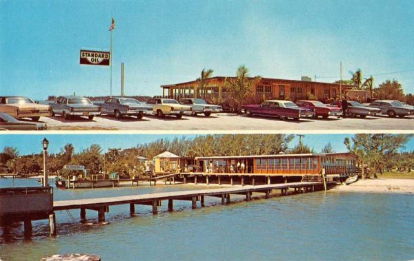 Longboat Key Florida multi-views Moore's Stone Crab Restaurant vintage pc CC747