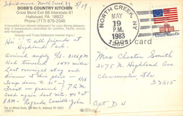 Hallstead Pennsylvania multi-views Dobb's Country Kitchen vintage pc CC750 - Image 2