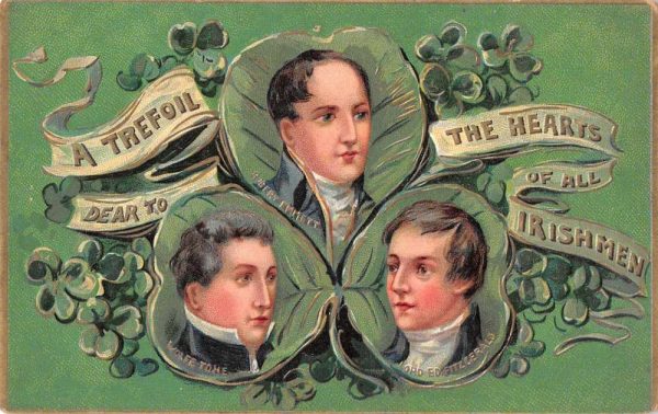 "The Hearts of all Irishmen" St Patrick's Day by Tuck antique pc BB1084