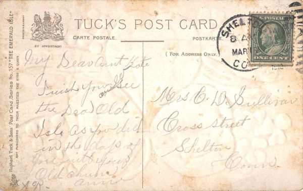 "The Hearts of all Irishmen" St Patrick's Day by Tuck antique pc BB1084 - Image 2