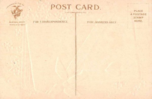 "To My Love" little girl in dress blue flowers blue ribbon antique pc BB1087 - Image 2