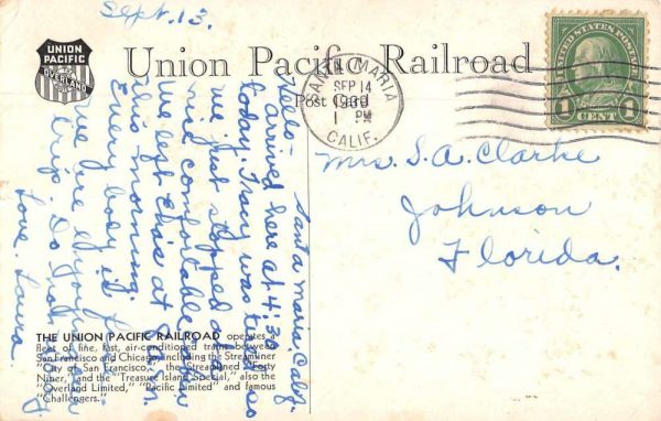San Francisco California Union Pacific Railroad Golden Gate Expo PC AA1835 - Image 2