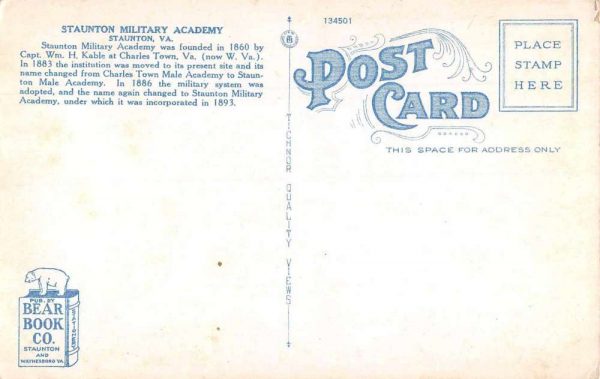 Staunton Virginia Military Academy Cadets and Band Vintage Postcard AA1857 - Image 2