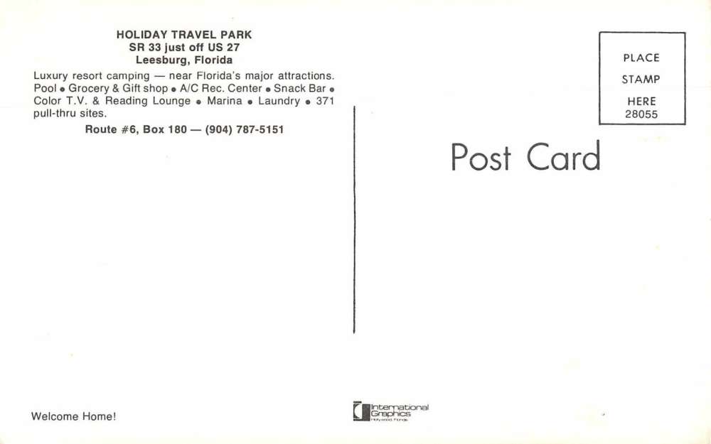 Leesburg Florida multi-views Holiday Travel Park vintage pc CC791 - Image 2