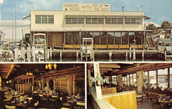 Fort Pierce Florida multi-views Harbour House/Top of the Dock vintage pc CC793