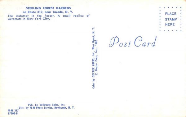 Tuxedo New York Sterling Forest Gardens Interior Vintage Postcard KK82 - Image 2