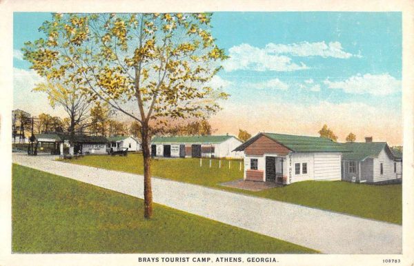 Athens Georgia Brays Tourist Camp Exterior Vintage Postcard KK102