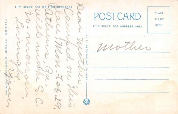 Athens Georgia Brays Tourist Camp Exterior Vintage Postcard KK102 - Image 2
