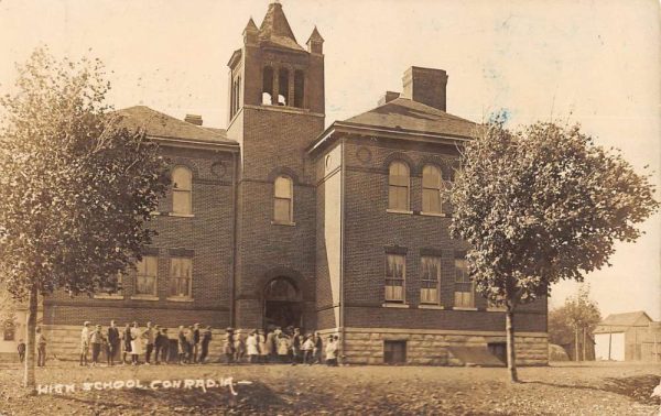 Conrad Iowa High School Real Photo Vintage Postcard KK129