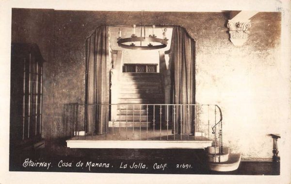 La Jolla California Casa De Manana Stairway Real Photo Vintage Postcard KK131