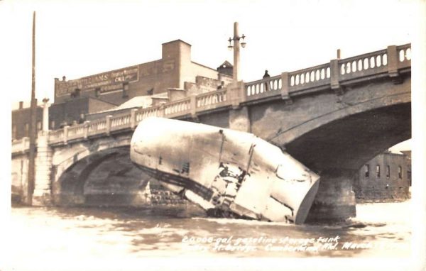 Cumberland Maryland Valley St Bridge Gas Tank Wreck Real Photo Postcard KK133