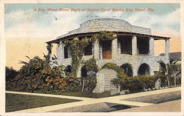 Key West Florida Native Coral Rock Home Vintage Postcard KK138