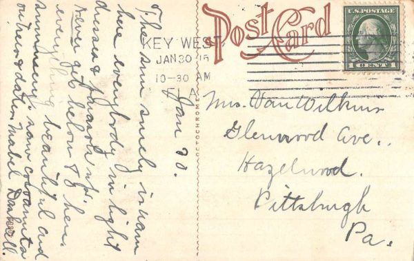 Key West Florida Native Coral Rock Home Vintage Postcard KK138 - Image 2