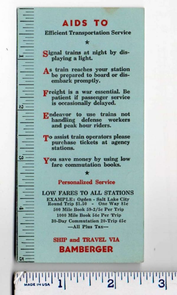 Bamberger Train and Bus Service June 1942 Schedule AA1966 - Image 2