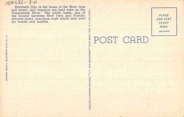 Elizabeth City North Carolina Bridge Crossing Pasquotank Vintage Postcard KK226 - Image 2