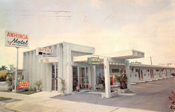 Homestead Florida Anhinga Motel Exterior Vintage Postcard KK230