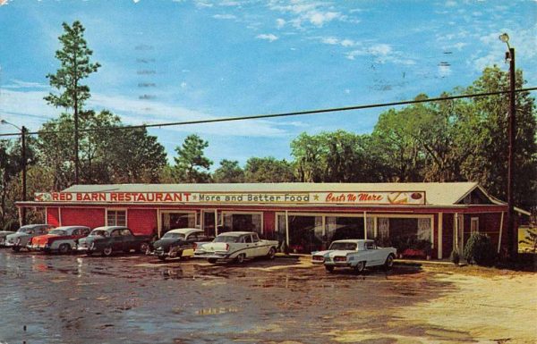 Lake City Florida Red Barn Restaurant Exterior Vintage Postcard KK234