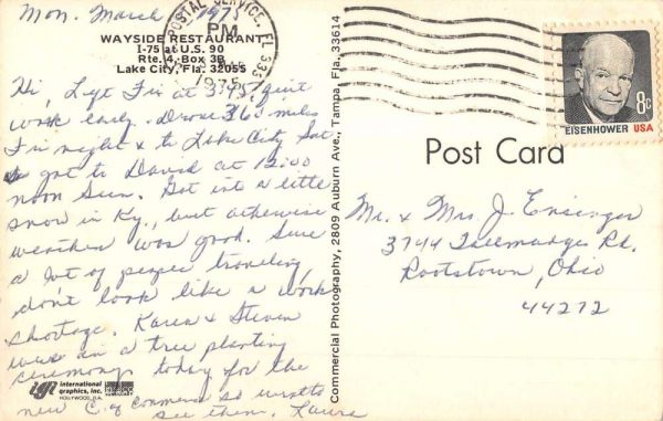 Lake City Florida Wayside Restaurant Exterior Vintage Postcard KK235 - Image 2