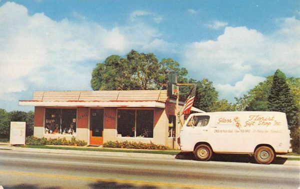 Pensacola Florida Glass Florist Gift Shoppe Vintage Postcard KK254