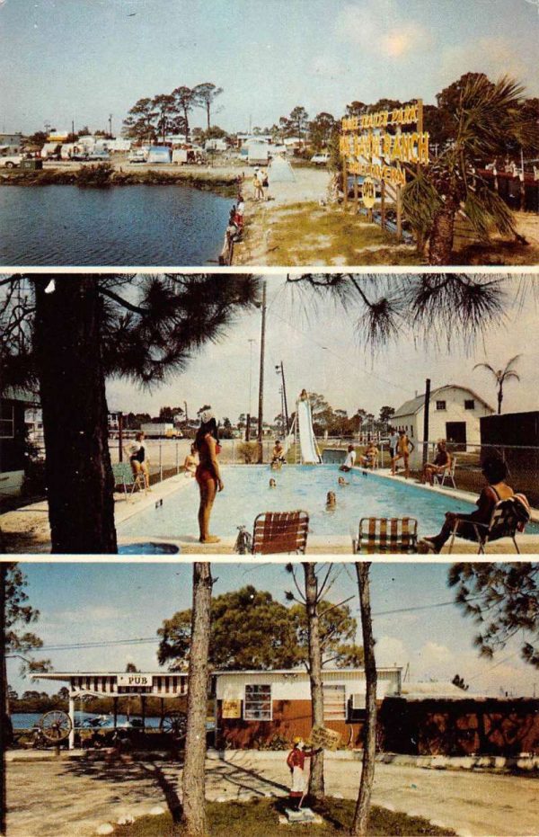 Seminole Florida Pine Bayou Ranch Travel Trailer Park Vintage Postcard KK257