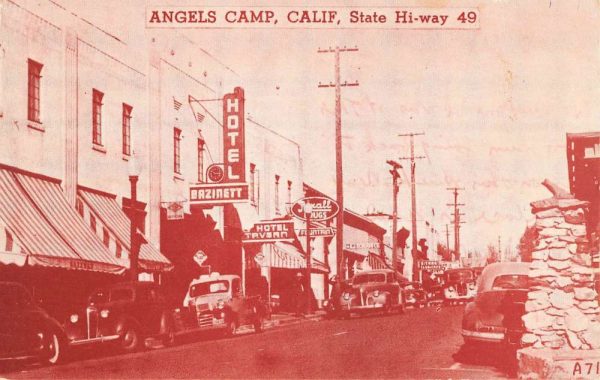 Angels Camp California State Hi Way 49 Scene Vintage Postcard KK269