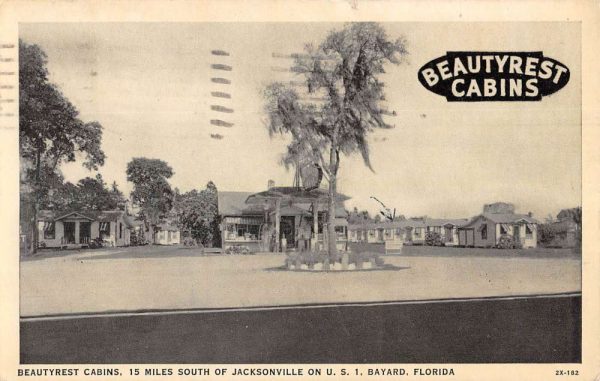 Bayard Florida Beautyrest Cabins Exterior Vintage Postcard KK325