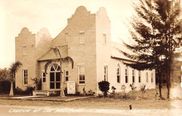 Homestead Florida Church Of Nazarene Real Photo Vintage Postcard KK350