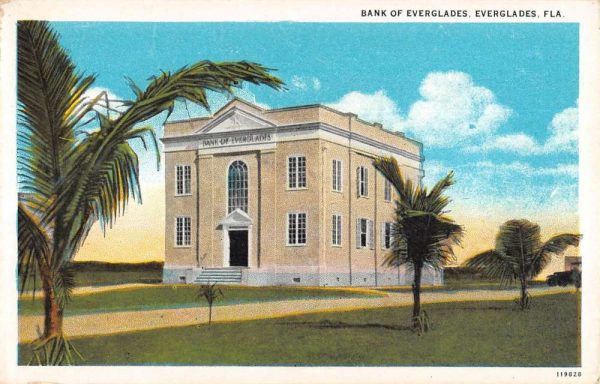 Everglades Florida Bank Exterior Vintage Postcard KK361