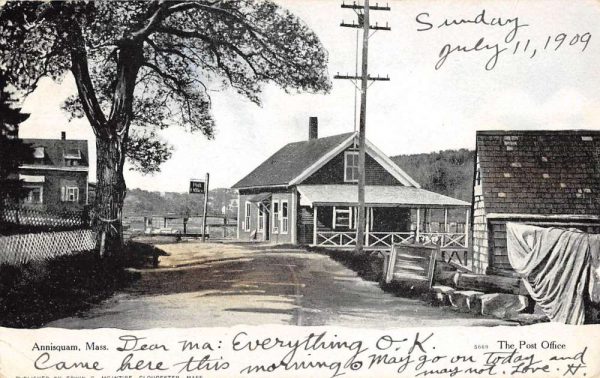 Annisquam Massachusetts Post Office Exterior Vintage Postcard KK368