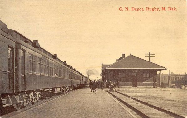 Rugby North Dakota Railroad Depot Train Vintage Postcard KK435