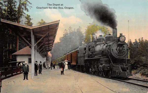 Gearhart By The Sea Oregon The Railroad Depot Train Vintage Postcard KK452