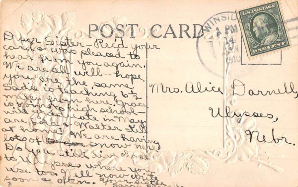 Winside Nebraska Depot Elevators Railroad Vintage Postcard KK497 - Image 2