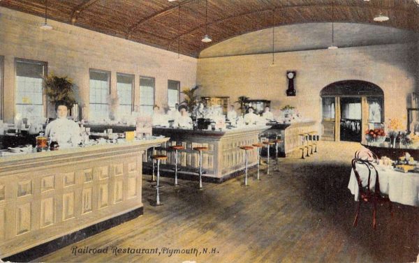 Plymouth New Hampshire Railroad Restaurant Interior Vintage Postcard KK527
