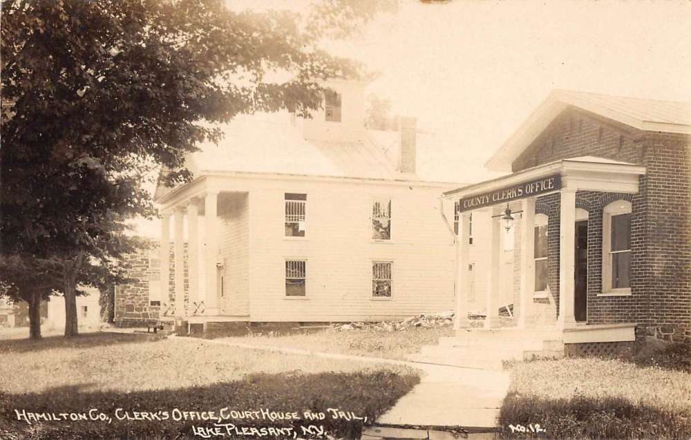 Lake Pleasant New York Clerks Office Court House Real Photo Postcard