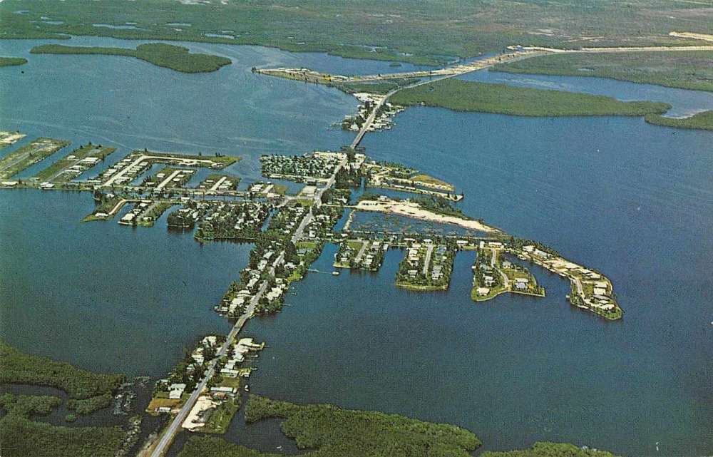 Little Pine Island Florida Matlacha & Pine Island Bridge vintage pc